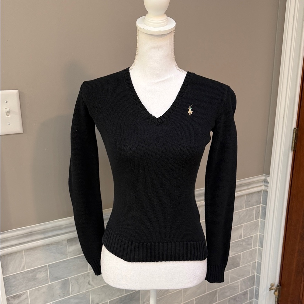 Ralph Lauren Black V-Neck Sweater